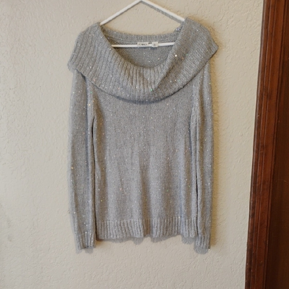 Cato Gray Cowl Neck Sweater with Relaxed Fit